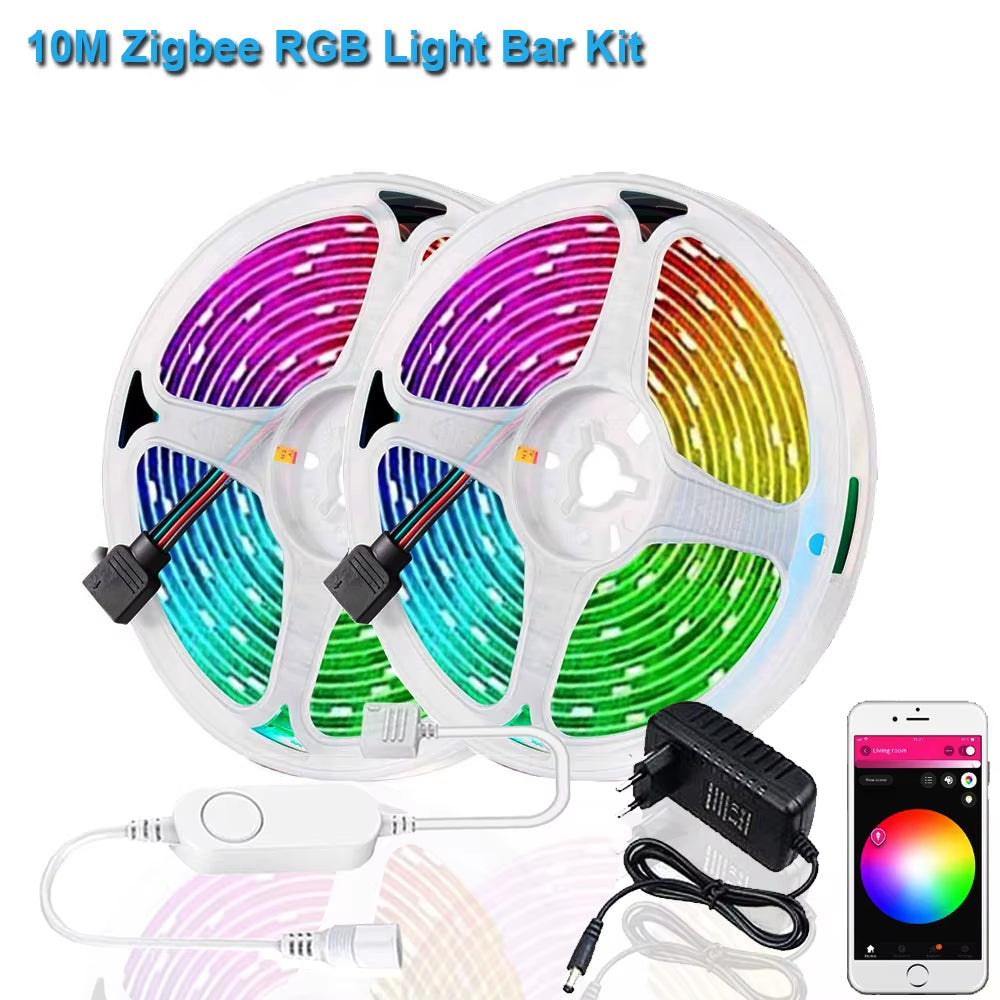 DC12V Zigbee Smart LED Strip RGB LED Strips Light Wireless Remote Control Support Tuya Smartthings Zigbee2Mqtt Echo Google Home